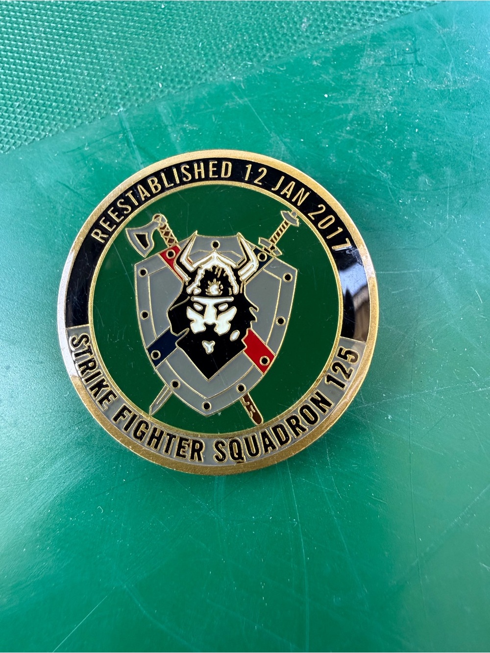 Strike Fighter Squadron 125 Commemorative Challenge Coin - Green